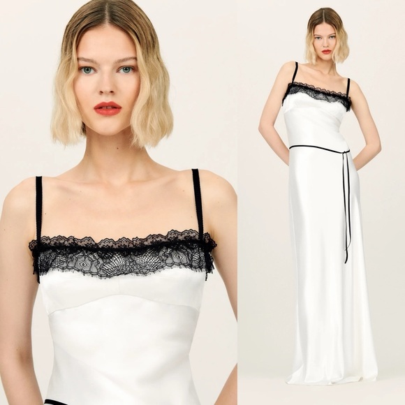 Reformation x Brock Collection Nottingham Silk Maxi Dress Ivory NEW with tags - Picture 10 of 10